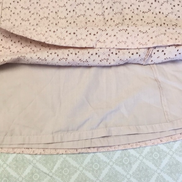 Soft Pink Lace Eyelet Strapless A Line Dress 100% Cotton Fully Lined Size 6 - Picture 12 of 14